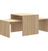 VidaXL Salontafelset 100x48x40 cm bewerkt hout sonoma eikenkleurig