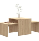 VidaXL Salontafelset 100x48x40 cm bewerkt hout sonoma eikenkleurig