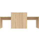 VidaXL Salontafelset 100x48x40 cm bewerkt hout sonoma eikenkleurig