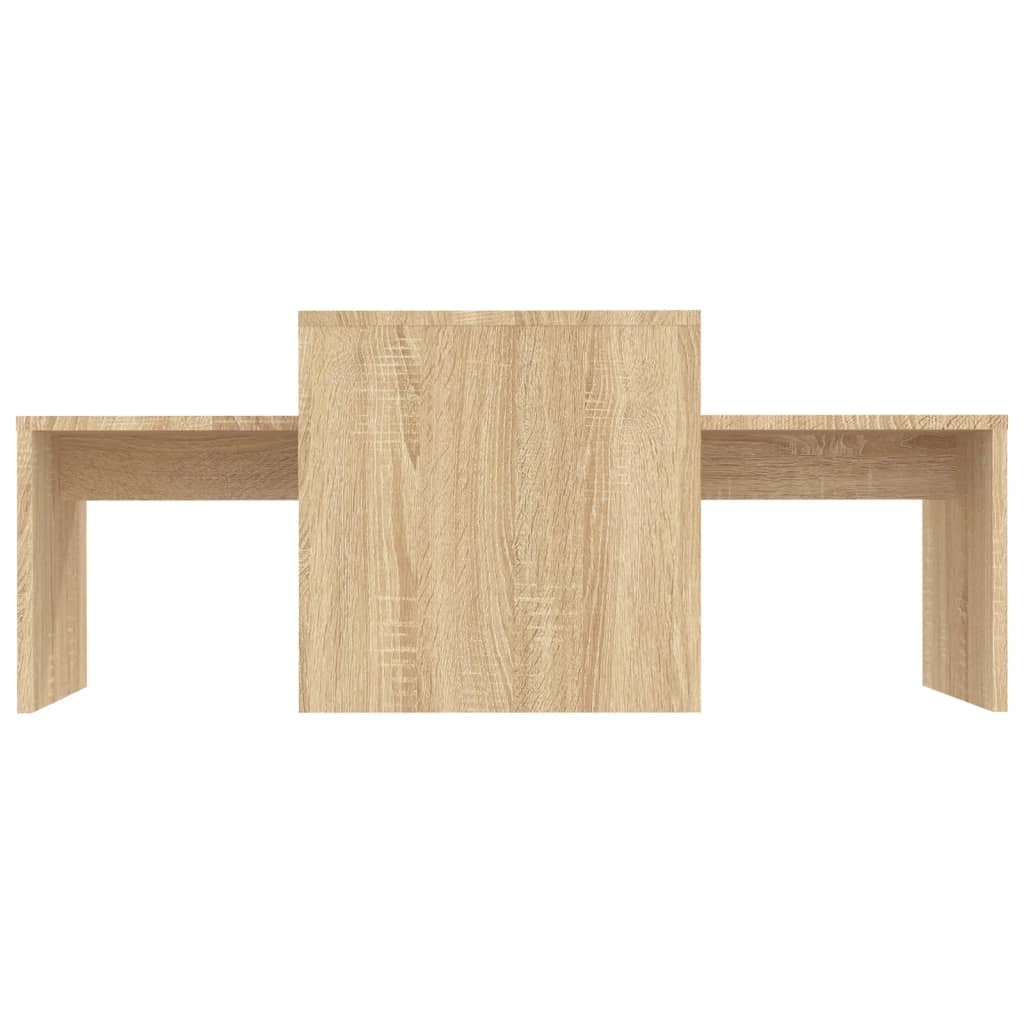 VidaXL Salontafelset 100x48x40 cm bewerkt hout sonoma eikenkleurig