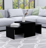 VidaXL Salontafelset 100x48x40 cm bewerkt hout zwart