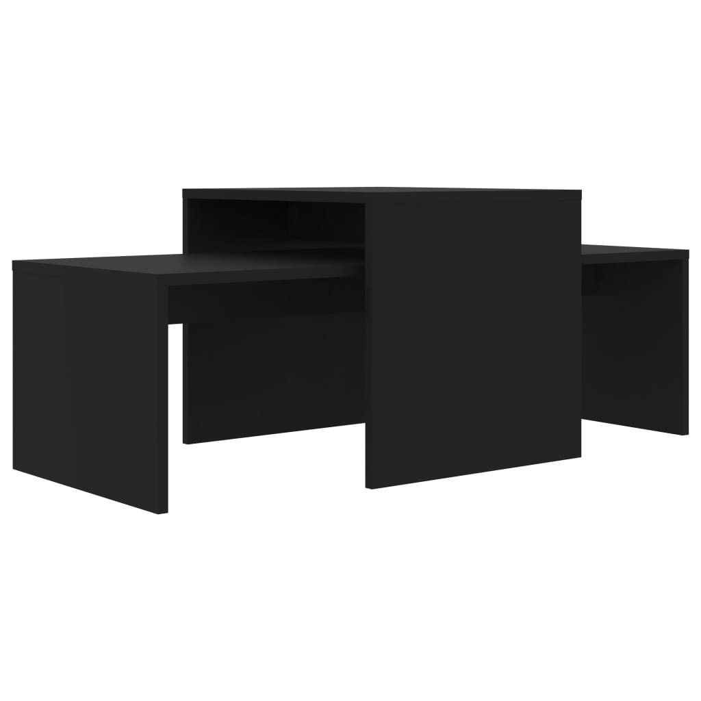VidaXL Salontafelset 100x48x40 cm bewerkt hout zwart