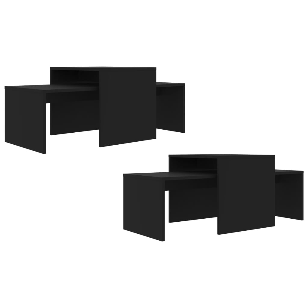 VidaXL Salontafelset 100x48x40 cm bewerkt hout zwart