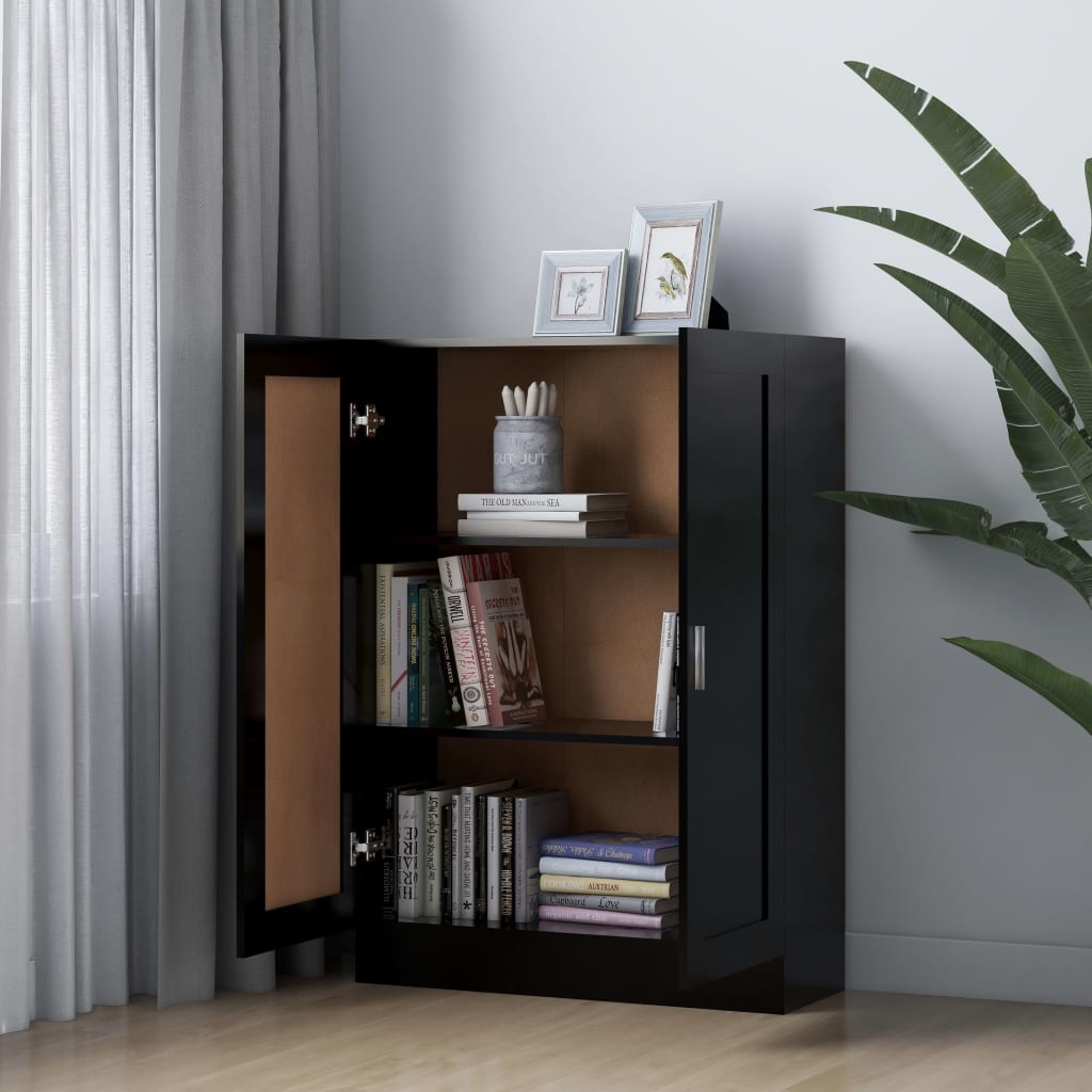 VidaXL Boekenkast 82,5x30,5x115 cm spaanplaat zwart