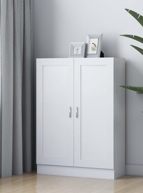 VidaXL Boekenkast 82,5x30,5x115 cm bewerlt hout wit