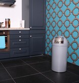 VidaXL Afvalbak met drukdeksel 40 L matgrijs