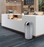 VidaXL Afvalbak met drukdeksel 40 L matgrijs