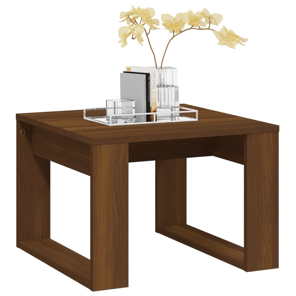 VidaXL Bijzettafel 50x50x35 cm bewerkt hout bruin eikenkleur
