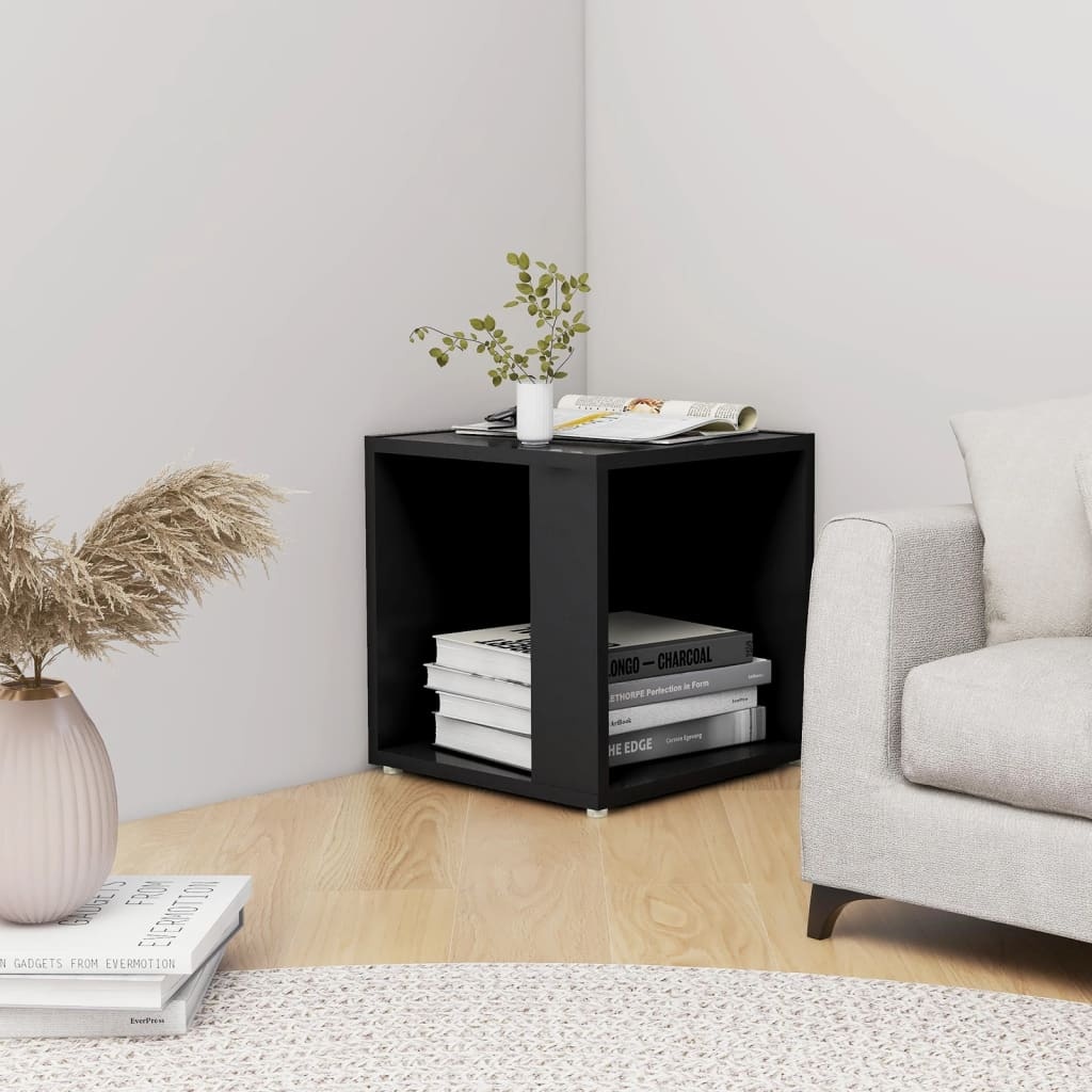 VidaXL Bijzettafel 33x33x34,5 cm spaanplaat zwart