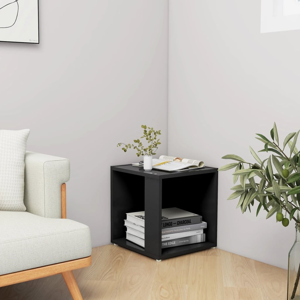 VidaXL Bijzettafel 33x33x34,5 cm spaanplaat zwart