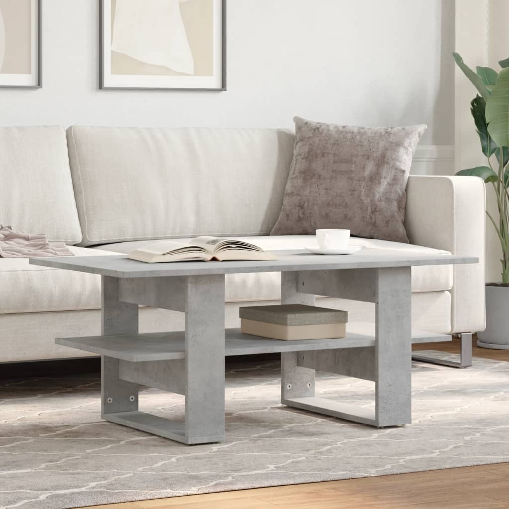 VidaXL Salontafel 102x55x42 cm bewerkt hout betongrijs