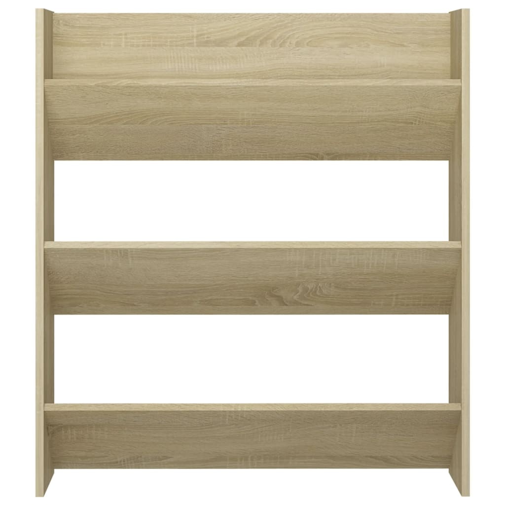 VidaXL Wandschoenenkast 80x18x90 cm bewerkt hout sonoma eikenkleur