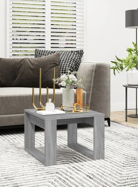 VidaXL Bijzettafel 50x50x35 cm bewerkt hout grijs sonoma eikenkleurig