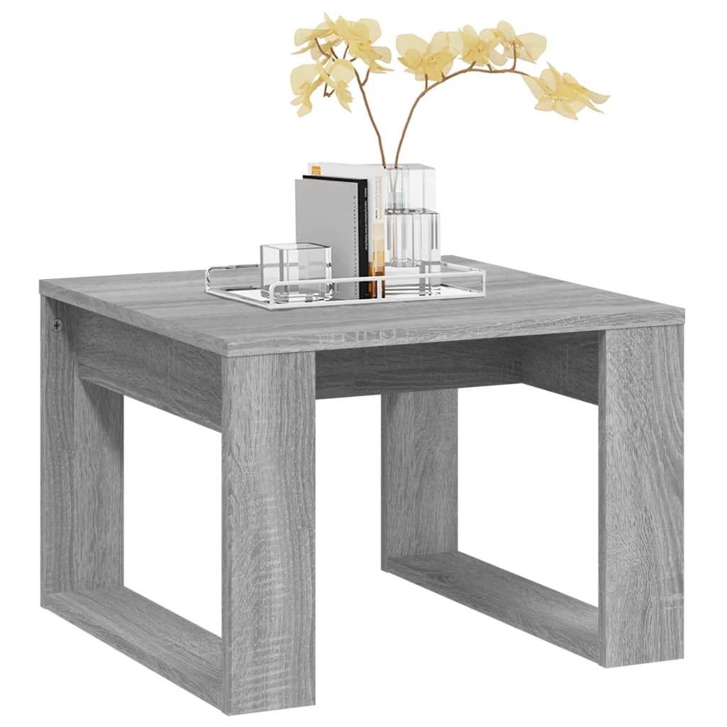 VidaXL Bijzettafel 50x50x35 cm bewerkt hout grijs sonoma eikenkleurig