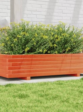 VidaXL Plantenbak 110x60x26,5 cm massief grenenhout wasbruin