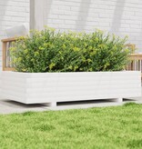 VidaXL Plantenbak 110x60x26,5 cm massief grenenhout wit
