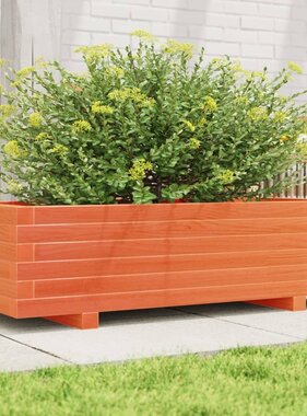 VidaXL Plantenbak 90x40x26,5 cm massief grenenhout wasbruin