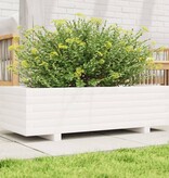 VidaXL Plantenbak 90x40x26,5 cm massief grenenhout wit