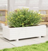 VidaXL Plantenbak 90x40x26,5 cm massief grenenhout wit