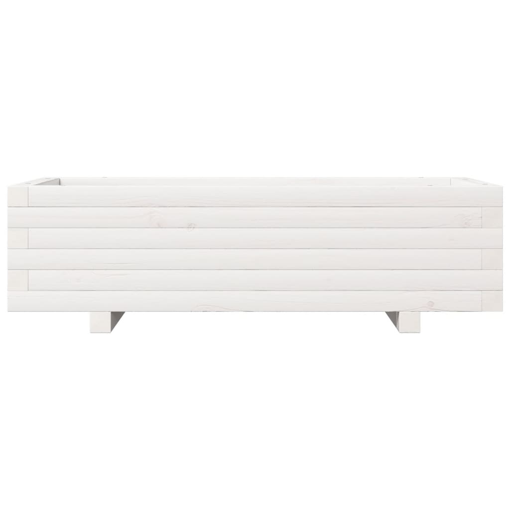 VidaXL Plantenbak 90x40x26,5 cm massief grenenhout wit