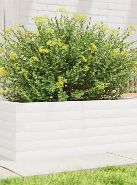VidaXL Plantenbak 70x40x23 cm massief grenenhout wit