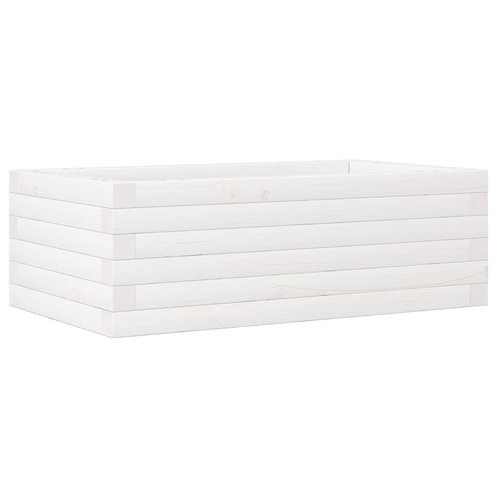 VidaXL Plantenbak 70x40x23 cm massief grenenhout wit
