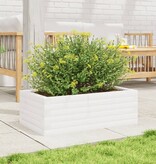 VidaXL Plantenbak 70x40x23 cm massief grenenhout wit
