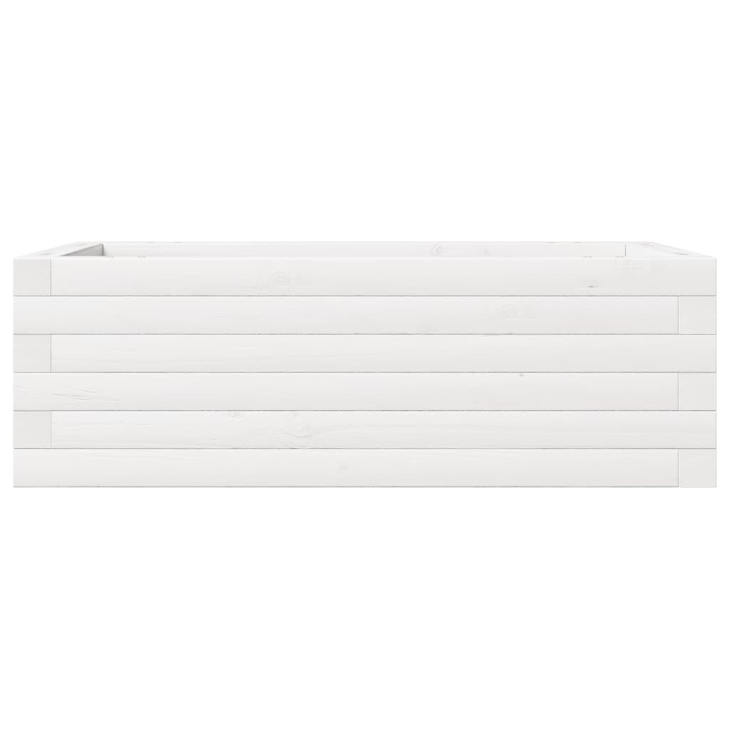 VidaXL Plantenbak 70x40x23 cm massief grenenhout wit