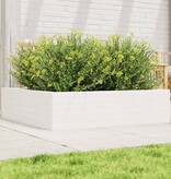 VidaXL Plantenbak 90x90x23 cm massief grenenhout wit