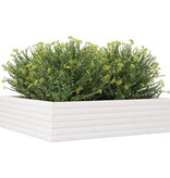 VidaXL Plantenbak 90x90x23 cm massief grenenhout wit