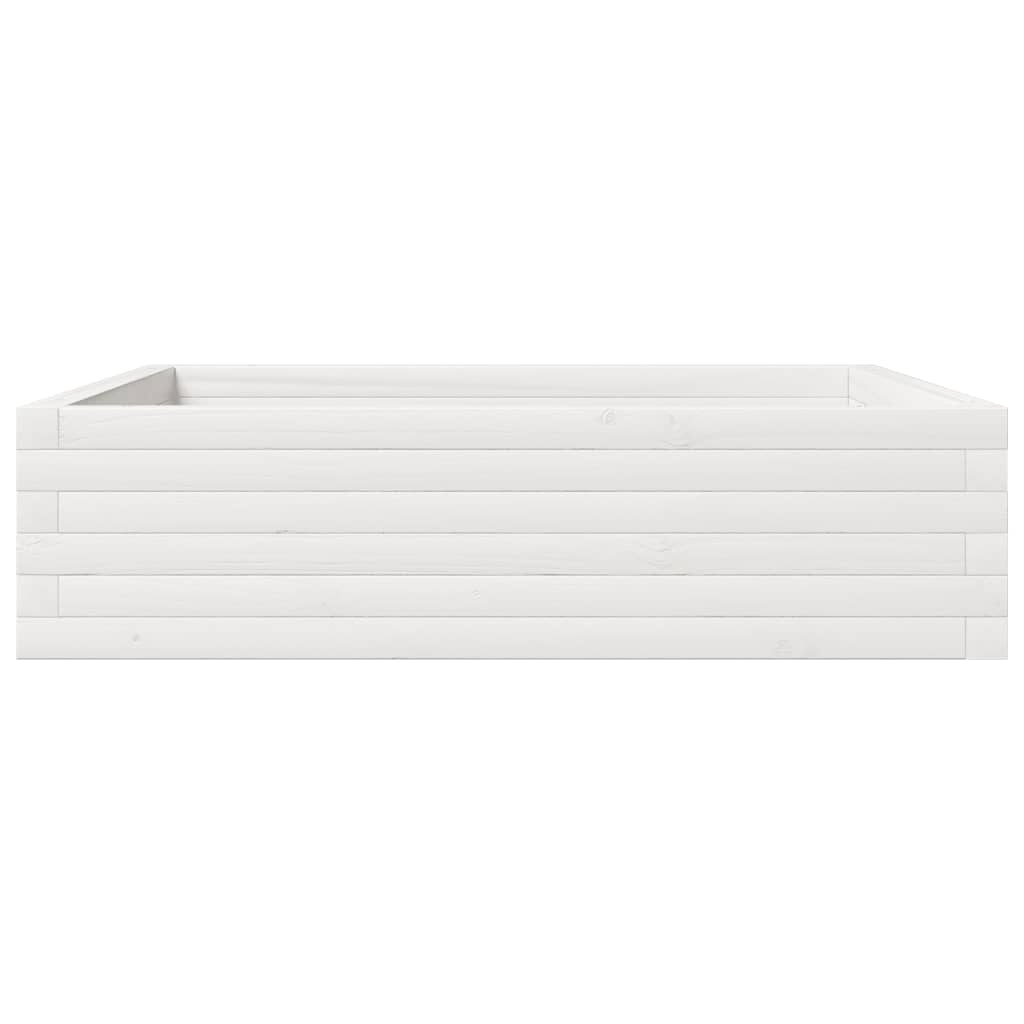 VidaXL Plantenbak 90x90x23 cm massief grenenhout wit