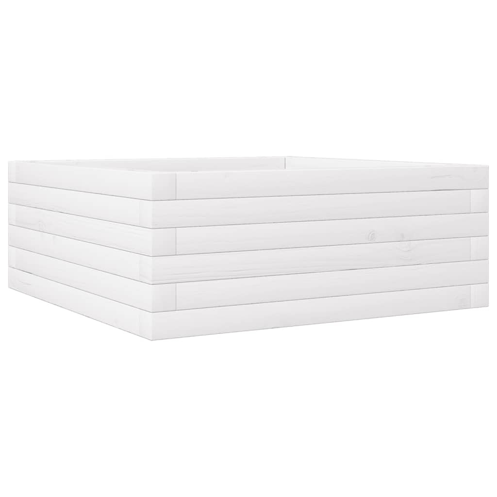 VidaXL Plantenbak 60x60x23 cm massief grenenhout wit