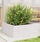 VidaXL Plantenbak 60x60x23 cm massief grenenhout wit