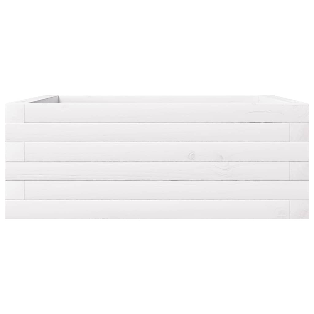 VidaXL Plantenbak 60x60x23 cm massief grenenhout wit