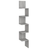VidaXL Hoekwandschap 20x20x127,5 cm bewerkt hout grijs sonoma eiken