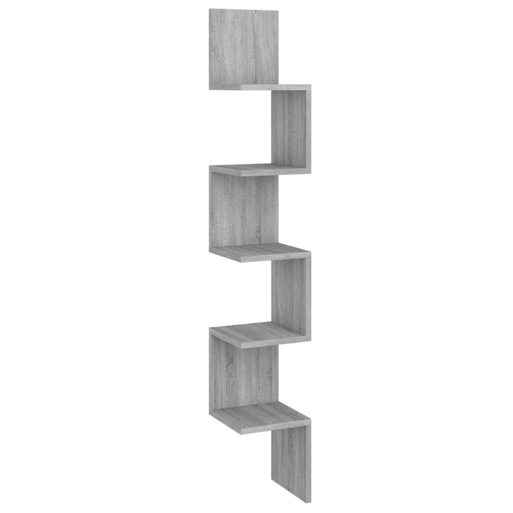 VidaXL Hoekwandschap 20x20x127,5 cm bewerkt hout grijs sonoma eiken