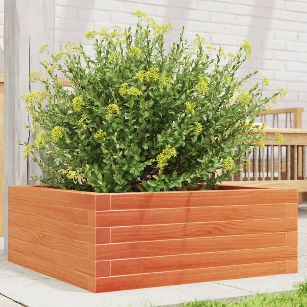 VidaXL Plantenbak 60x60x23 cm massief grenenhout wasbruin