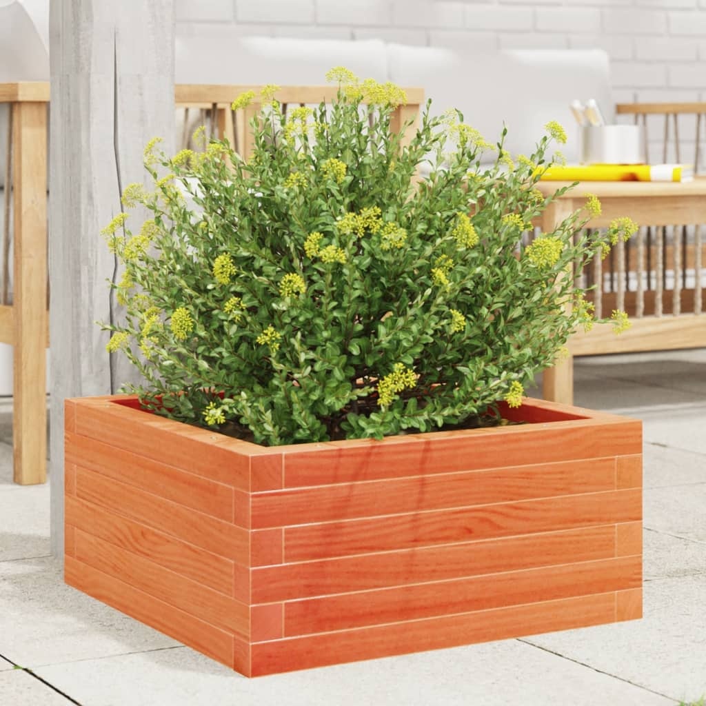 VidaXL Plantenbak 60x60x23 cm massief grenenhout wasbruin