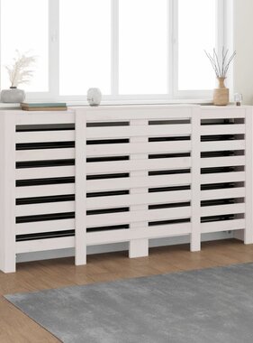 VidaXL Radiatorombouw 210x21x85 cm massief grenenhout wit