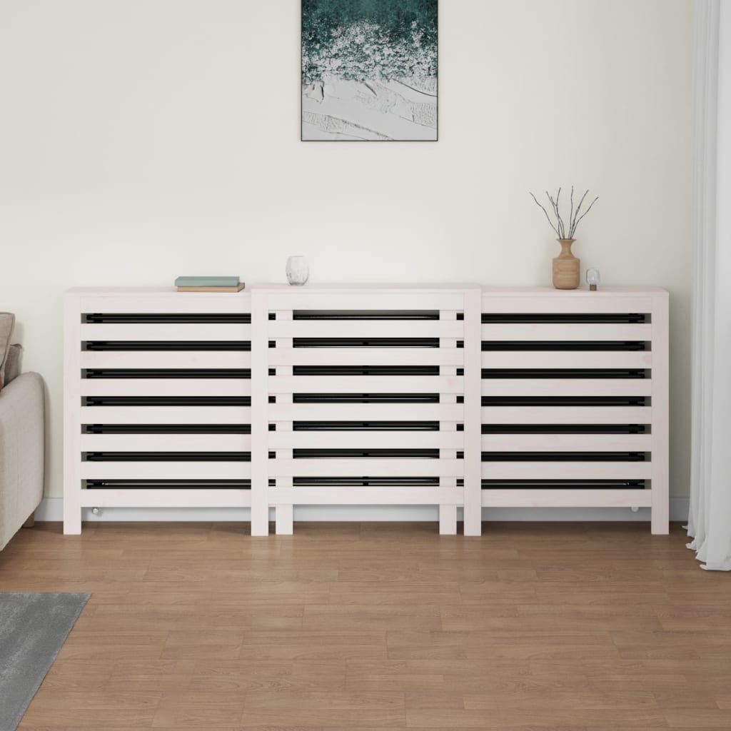 VidaXL Radiatorombouw 210x21x85 cm massief grenenhout wit
