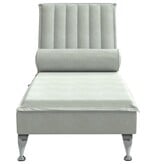 vidaXL Massage chaise longue met bolster fluweel lichtgrijs