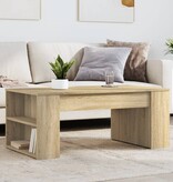 VidaXL Salontafel 102x55x42 cm bewerkt hout sonoma eikenkleurig