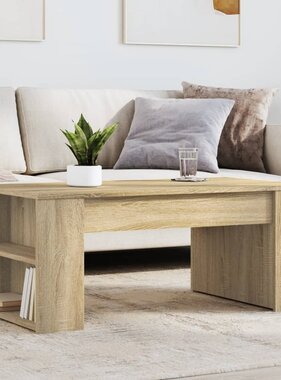 VidaXL Salontafel 102x55x42 cm bewerkt hout sonoma eikenkleurig
