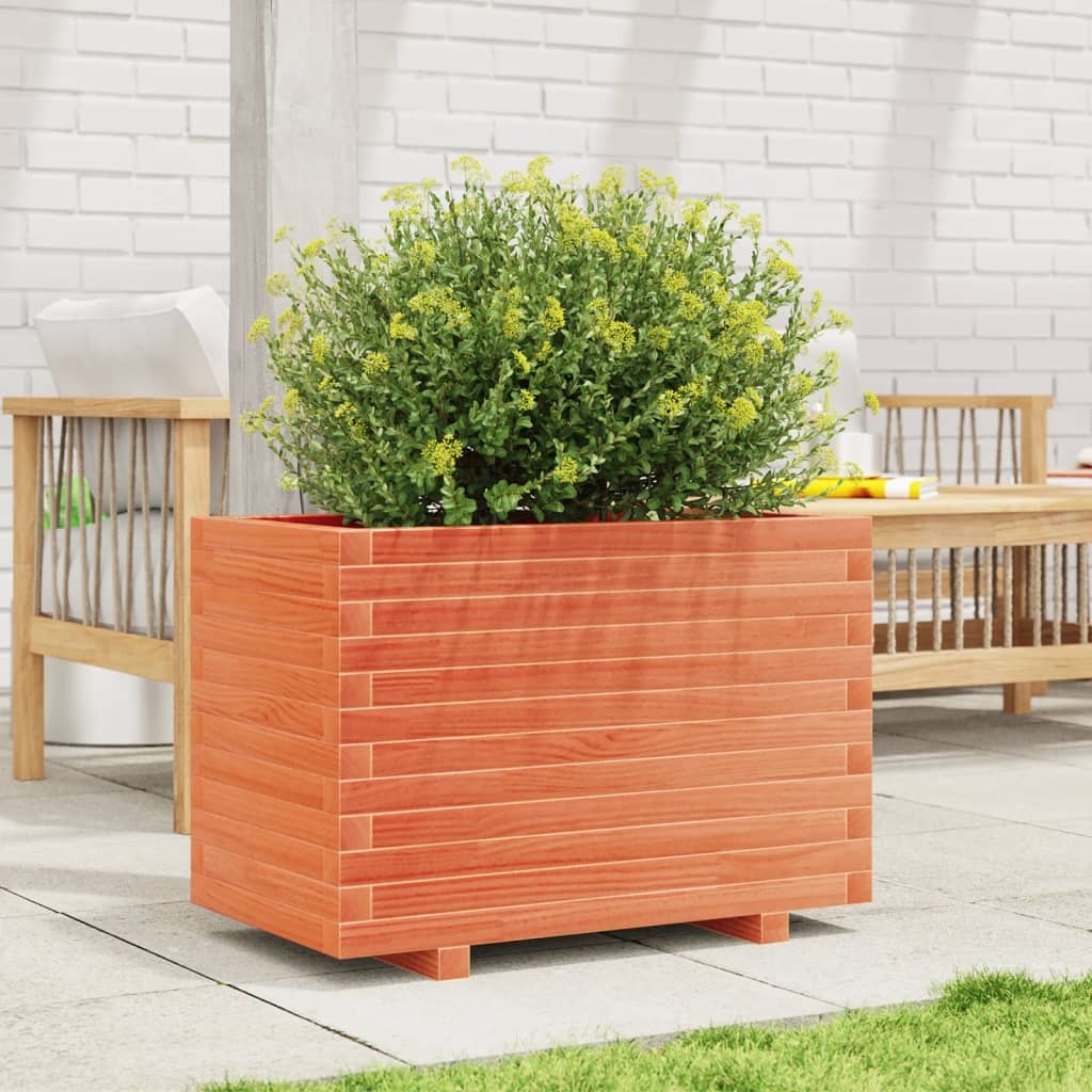 VidaXL Plantenbak 70x40x49,5 cm massief grenenhout wasbruin