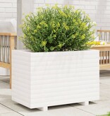VidaXL Plantenbak 70x40x49,5 cm massief grenenhout wit