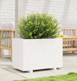 VidaXL Plantenbak 70x40x49,5 cm massief grenenhout wit