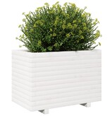 VidaXL Plantenbak 70x40x49,5 cm massief grenenhout wit