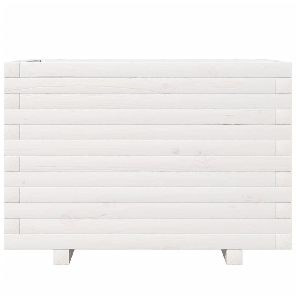 VidaXL Plantenbak 70x40x49,5 cm massief grenenhout wit