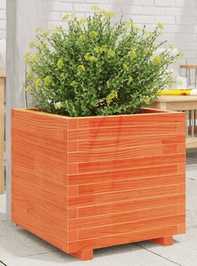 VidaXL Plantenbak 50x50x49,5 cm massief grenenhout wasbruin