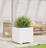 VidaXL Plantenbak 50x50x49,5 cm massief grenenhout wit